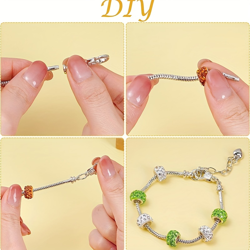 10pcs Golden/Silvery Chain Bracelet Set with Heart-shaped Lobster for DIY